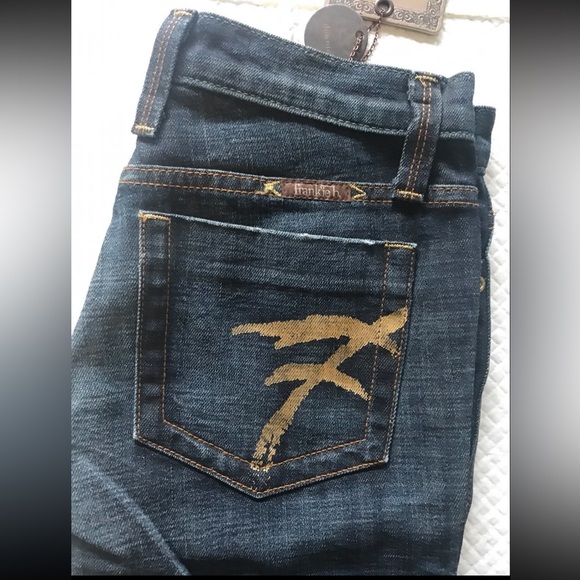 NWOT frankieb low rise gold f slim bootcut jean - Picture 2 of 6